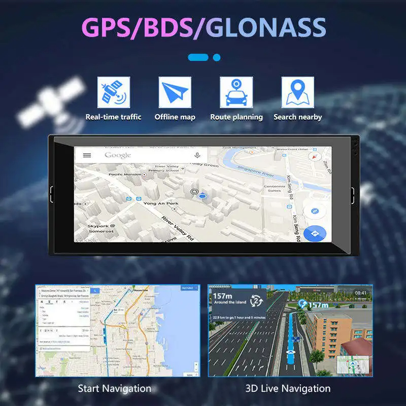 1 Din Android 10 Radio de coche doble estéreo navegación GPS BT Wifi USB cámara Android reproductor de vídeo para coche