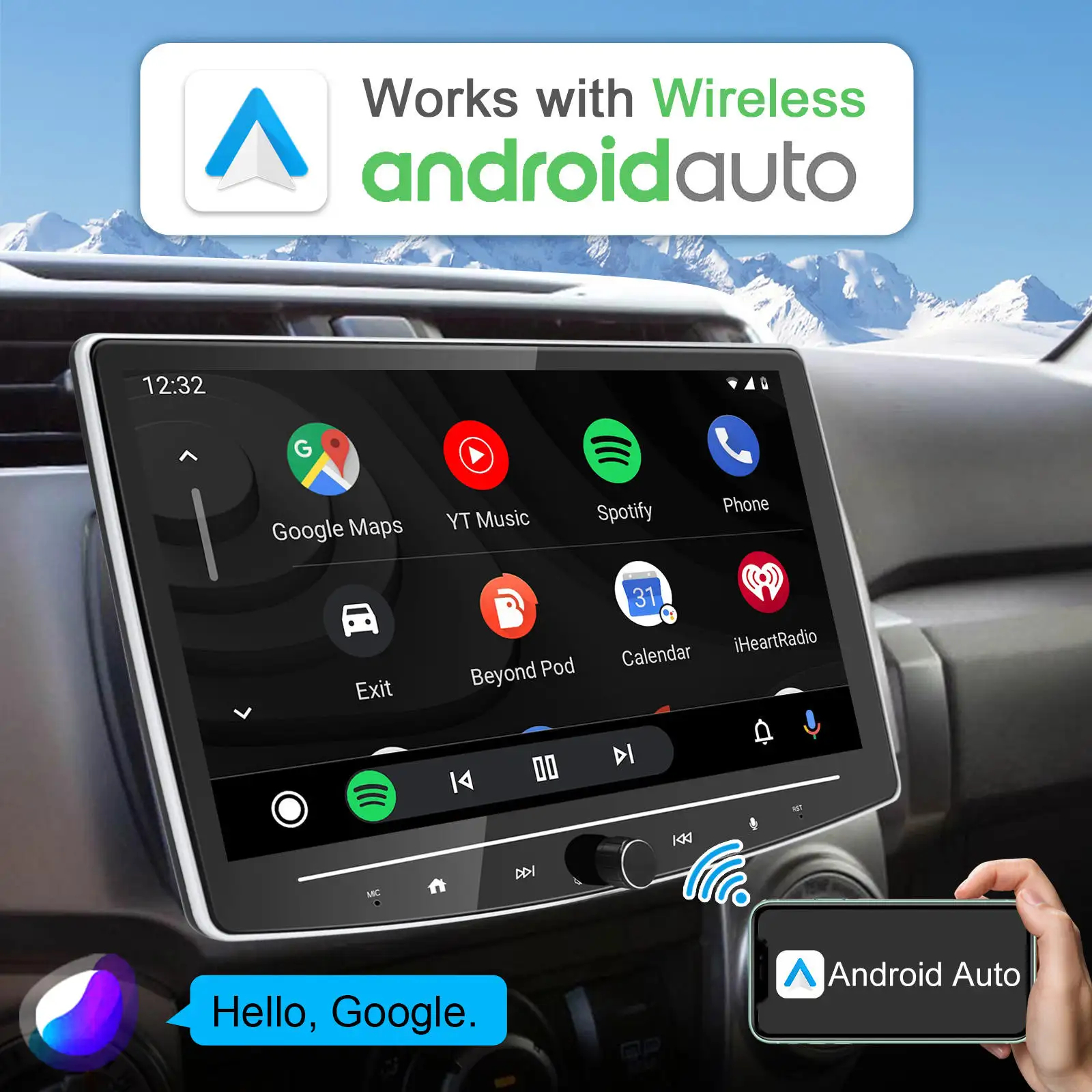 Pantalla táctil extraíble 10,1 'Radios Android reproductor multimedia para coche con GPS 1 reproductor de vídeo para coche Din