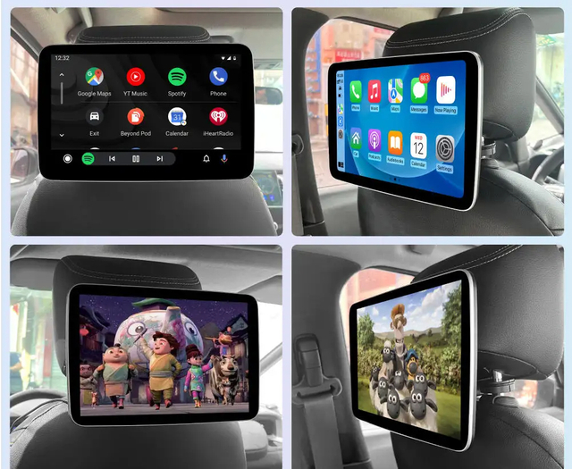 Monitor para reposacabezas de coche, TV con pantalla táctil, 32GB, Android 12, WiFi, películas para el asiento trasero, Netflix, Youtube, reproductor de vídeo en línea